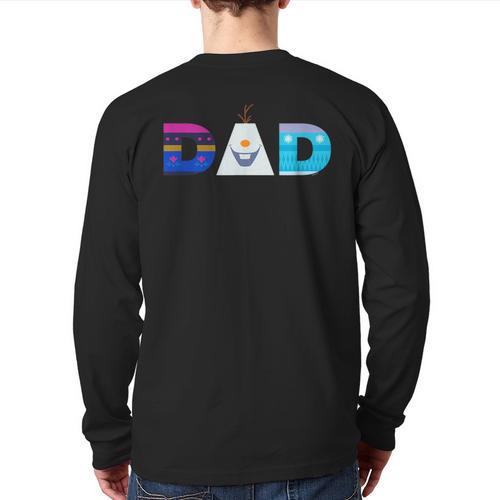 Disney Frozen Elsa Anna Olaf Dad Father's Day Birthday Long Sleeve T-Shirt Back Print - Father's Day Fun
