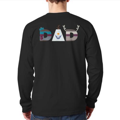 Disney Frozen Olaf Sven Kristoff Father’s Day Birthday Dad Long Sleeve T-Shirt Back Print - Father's Day Fun