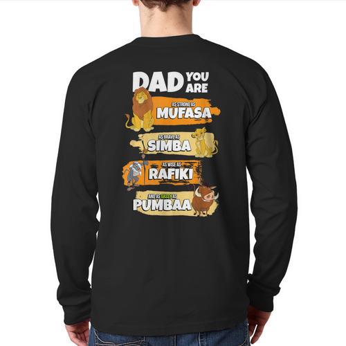 Disney The Lion King Dad You Are Word Stack Long Sleeve T-Shirt Back Print - Father's Day Fun