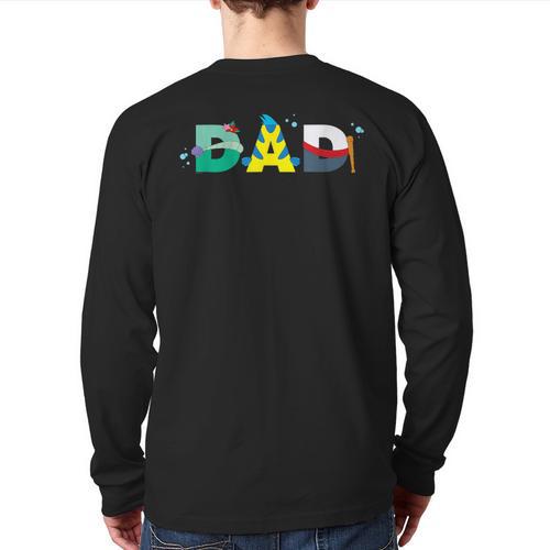 Disney The Little Mermaid Ariel Father’s Day Birthday Dad Long Sleeve T-Shirt Back Print - Father's Day Fun