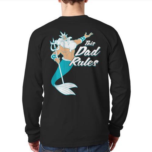Disney The Little Mermaid King Triton Dad Long Sleeve T-Shirt Back Print - Father's Day Fun