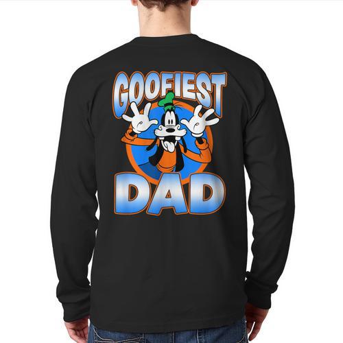 Disney Mickey And Friends Father's Day Goofiest Dad Vintage Long Sleeve T-Shirt Back Print - Father's Day Fun