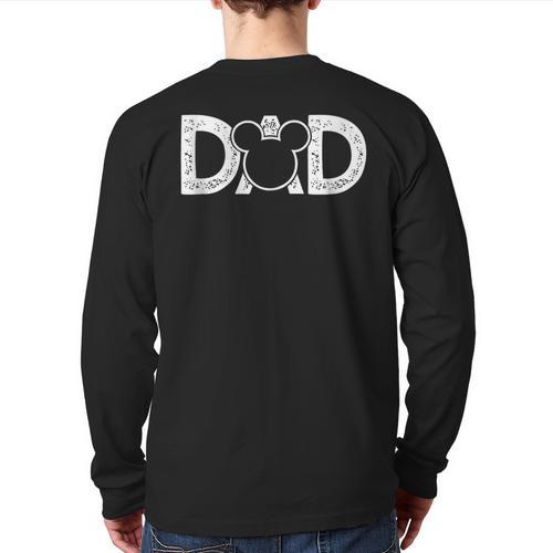 Disney Mickey Mouse Dad Small Long Sleeve T-Shirt Back Print - Father's Day Fun