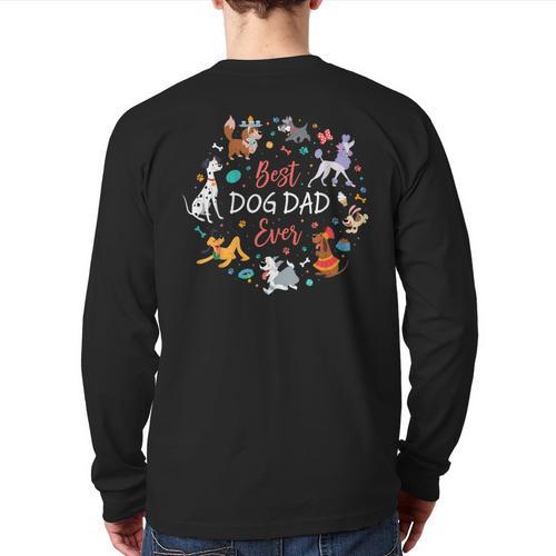 Disney Pet Parent Father’s Day Disney Dogs Best Dog Dad Ever Long Sleeve T-Shirt Back Print - Father's Day Fun