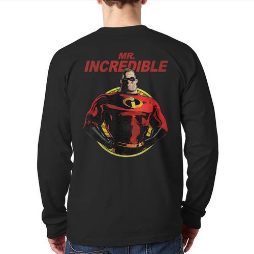 Disney Pixar The Incredibles 2 Mr Incredible Vintage Dad Long Sleeve T-Shirt Back Print - Father's Day Fun