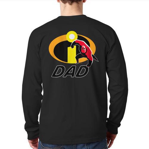 Disney And Pixar's The Incredibles Mr Incredible Dad Family Long Sleeve T-Shirt Back Print - Father's Day Fun