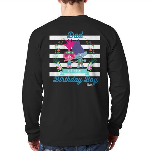DreamWorks Trolls Dad Of The Birthday Boy Long Sleeve T-Shirt Back Print - Father's Day Fun