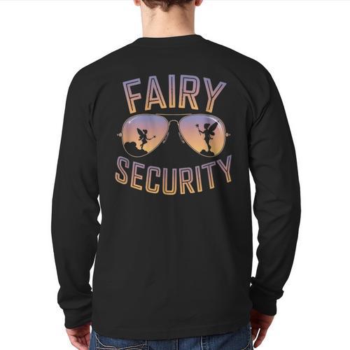 Fairy Security Birthday Family Halloween Costume Dad Mom Long Sleeve T-Shirt Back Print - Father's Day Fun