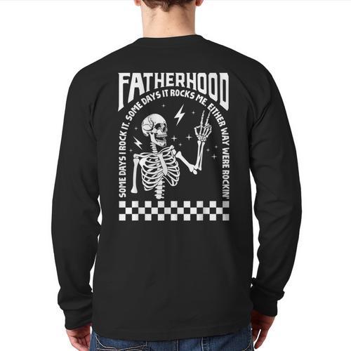 Fatherhood Dad Tour Some Days I Rock It Happy Father's Day Long Sleeve T-Shirt Back Print - Father's Day Fun
