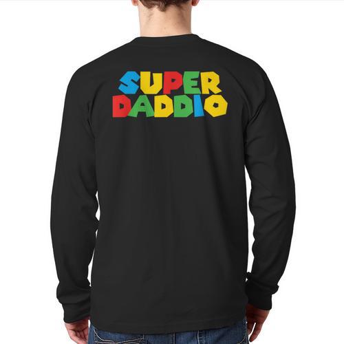 Fatherly Powers Unleashed Gamer Super Dad From Wife & Kids Long Sleeve T-Shirt Back Print - Father's Day Fun
