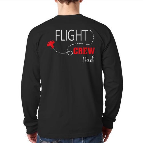 Flight Crew Airplane Birthday Dad Airplane Matching Family Long Sleeve T-Shirt Back Print - Father's Day Fun