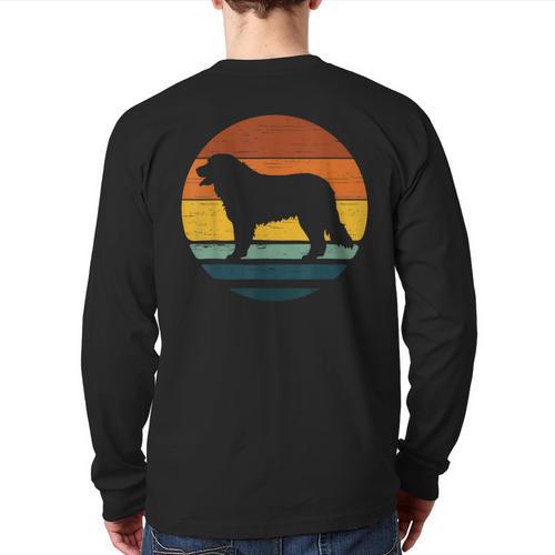 Golden Mountain Vintage Retro Mum Dad Dog Men Women Kids Long Sleeve T-Shirt Back Print - Father's Day Fun