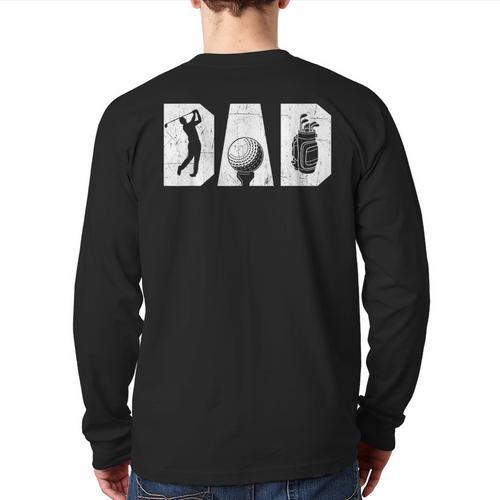 Golfing Dad Golf Lover Golfing Putter Golfer Long Sleeve T-Shirt Back Print - Father's Day Fun