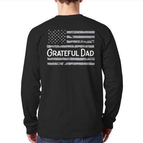Grateful Dad Father's Day Papa Daddy Best Dad Long Sleeve T-Shirt Back Print - Father's Day Fun