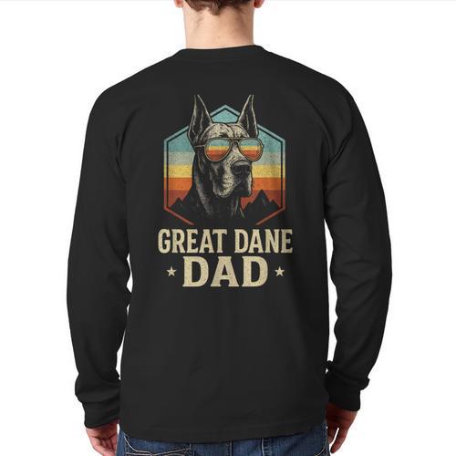 Great Dane Dad Vintage Long Sleeve T-Shirt Back Print - Father's Day Fun