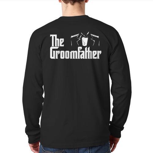 The Groomfather Wedding Marriage Groom Dad Long Sleeve T-Shirt Back Print - Father's Day Fun