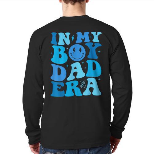Groovy In My Boy Dad Era For Fathers Day Long Sleeve T-Shirt Back Print - Father's Day Fun