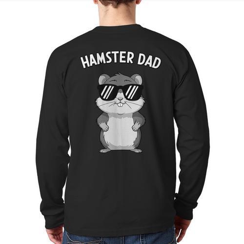 Hamster For Men Dad Boys Animal Hamster Lover Long Sleeve T-Shirt Back Print - Father's Day Fun