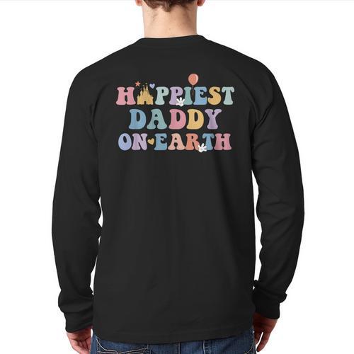 Happiest Daddy On Earth Father's Day Matching Family Trip Long Sleeve T-Shirt Back Print - Father's Day Fun