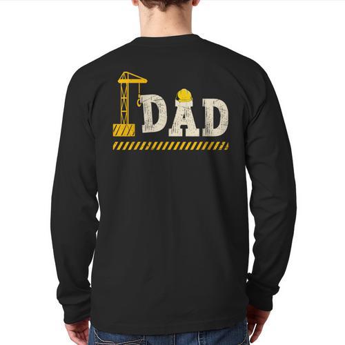 Happy Father's Day Construction For Son DAD Father's Day Long Sleeve T-Shirt Back Print - Father's Day Fun