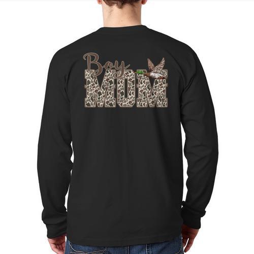 Hunting Boy Mom Duck Camouflage Camo Preppy Camo Dad Long Sleeve T-Shirt Back Print - Father's Day Fun