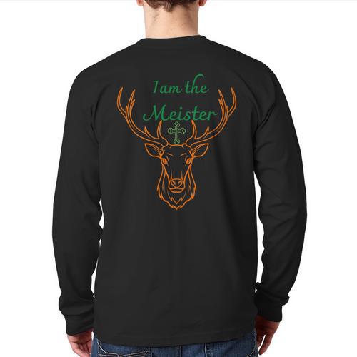 IAM The Meister Jaegermeister Dad Mom Deer Long Sleeve T-Shirt Back Print - Father's Day Fun