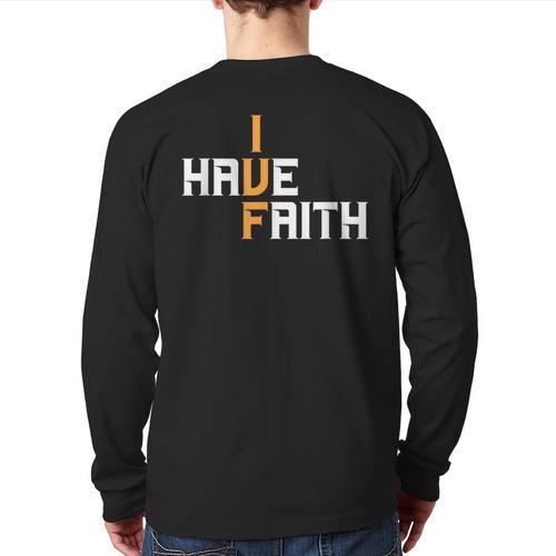 IVF I Have Faith IVF Mom IVF Dad Transfer Day Long Sleeve T-Shirt Back Print - Father's Day Fun