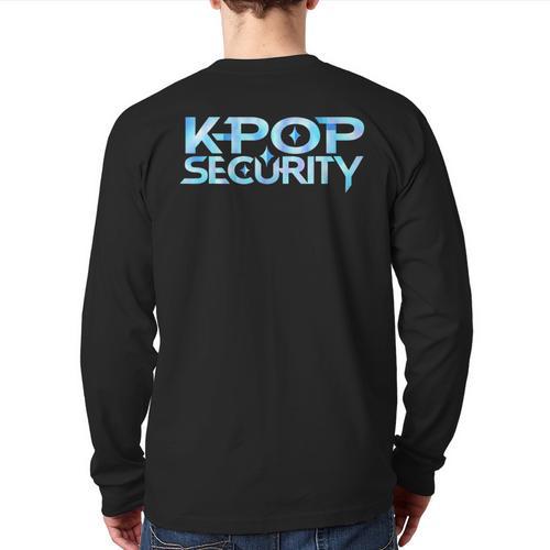 K-Pop Security Mom Dad Kids Birthday Concert Staff Long Sleeve T-Shirt Back Print - Father's Day Fun