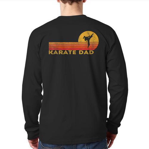 Karate Dad Martial Arts Retro Long Sleeve T-Shirt Back Print - Father's Day Fun