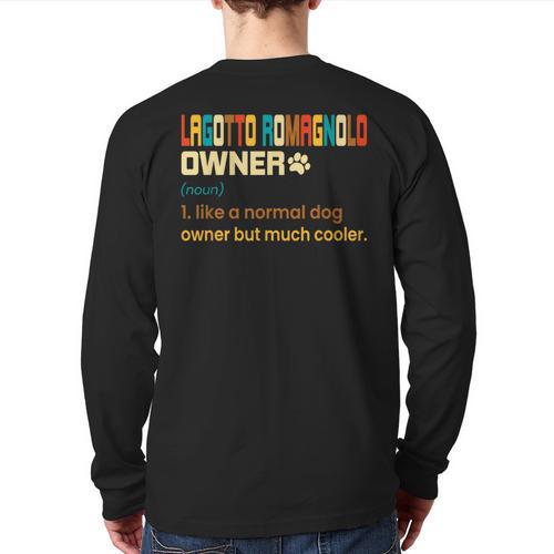 Lagotto Romagnolo Vintage Retro Dog Mom Dad Long Sleeve T-Shirt Back Print - Father's Day Fun