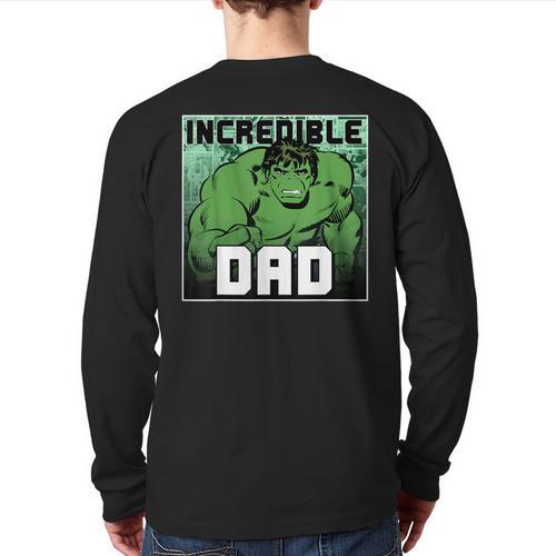 Marvel Comics Avengers Father's Day Hulk Incredible Dad Long Sleeve T-Shirt Back Print - Father's Day Fun