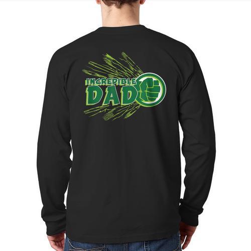 Marvel Hulk Incredible Dad Family Trip Vacation Father's Day Long Sleeve T-Shirt Back Print - Father's Day Fun