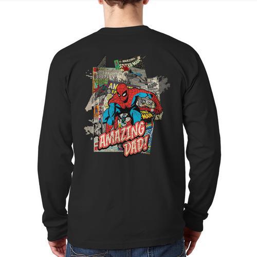 Marvel Spider-Man Amazing Dad Father's Day Long Sleeve T-Shirt Back Print - Father's Day Fun
