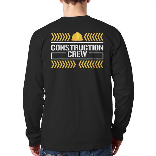 Matching Boys And Dad Mom Construction Digger Birthday Party Long Sleeve T-Shirt Back Print - Father's Day Fun