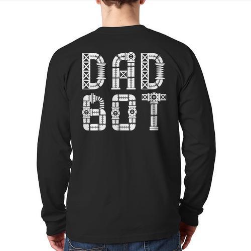 Matching Family Robot Father's Day Dad Bot Long Sleeve T-Shirt Back Print - Father's Day Fun