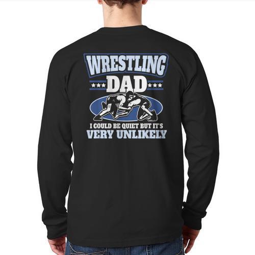 For Men Freestyle Wrestling Dad Long Sleeve T-Shirt Back Print - Father's Day Fun