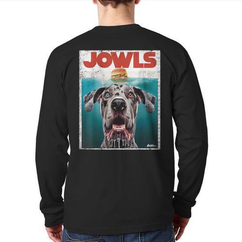 Merle Great Dane Jowls Paws Top Blue Eye Brown Dog Mom Dad For Men Women Girls Kids Long Sleeve T-Shirt Back Print - Father's Day Fun