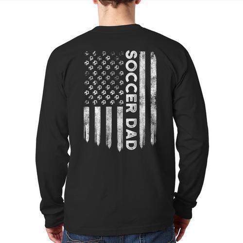 New First Time Dad To Be Symbol Tools Soccer Daddy DA1 Long Sleeve T-Shirt Back Print - Father's Day Fun