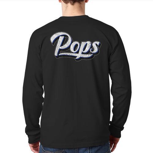 New Grandpa For Dad Called Pops Long Sleeve T-Shirt Back Print - Father's Day Fun