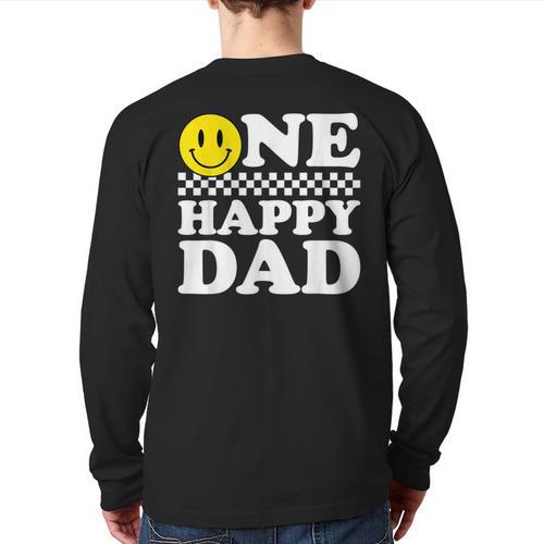 One Happy Dude Dad 1st Birthday Family Matching Long Sleeve T-Shirt Back Print - Father's Day Fun