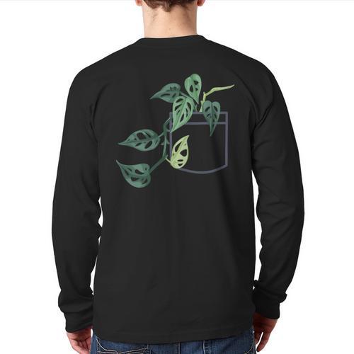 Plant Dad Plant Mom Grow Monstera Adansonii Urban Gardener Long Sleeve T-Shirt Back Print - Father's Day Fun