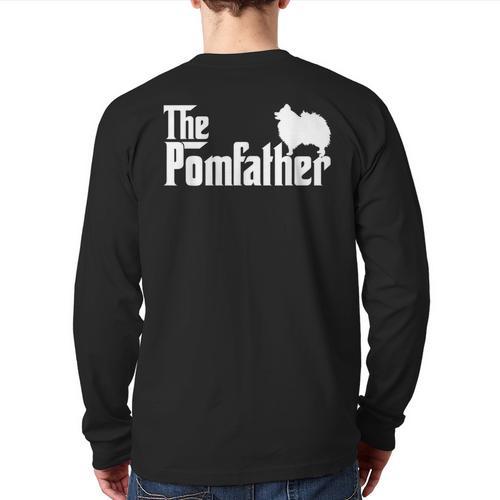 Pomeranian Father Dad The Pom Father Dog Lover Small Long Sleeve T-Shirt Back Print - Father's Day Fun