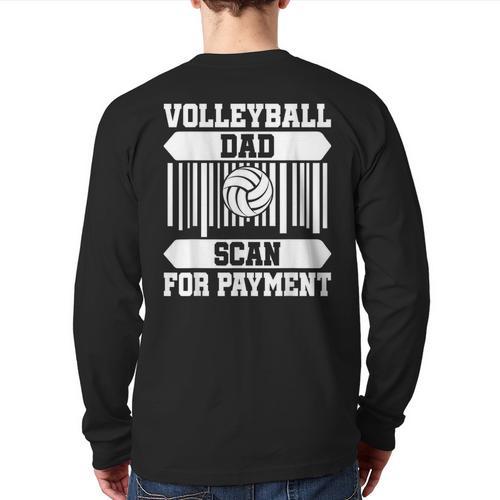 Proud Volleyball Dad Father's Day Long Sleeve T-Shirt Back Print - Father's Day Fun