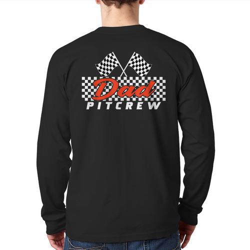Race Car Birthday Party Racing Family Dad Pit Crew Long Sleeve T-Shirt Back Print - Father's Day Fun
