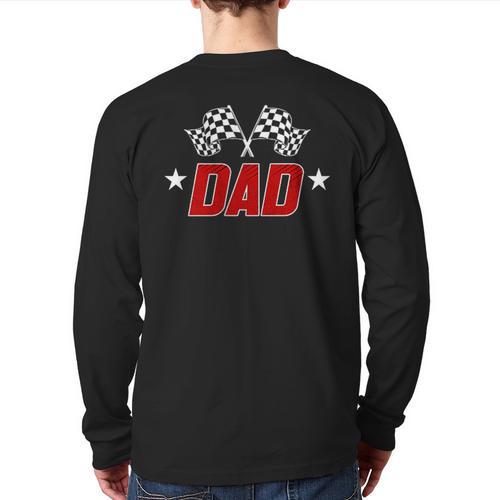 Racing Birthday Boy Race Car Dad Family Matching Long Sleeve T-Shirt Back Print - Father's Day Fun