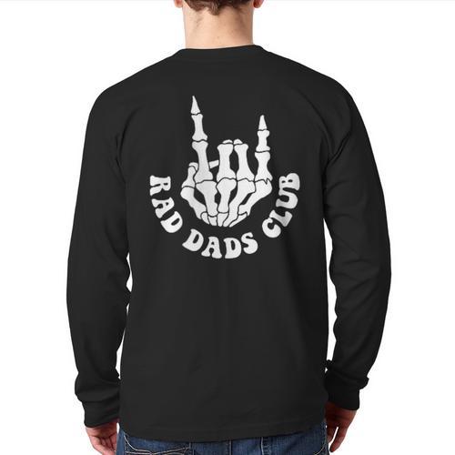 Rad Dads Club Fathers Day Cool Dads Club Long Sleeve T-Shirt Back Print - Father's Day Fun
