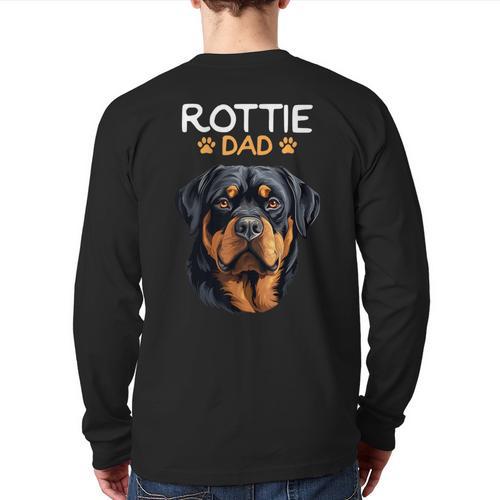 Rottie Dad Rottweiler Dog Long Sleeve T-Shirt Back Print - Father's Day Fun