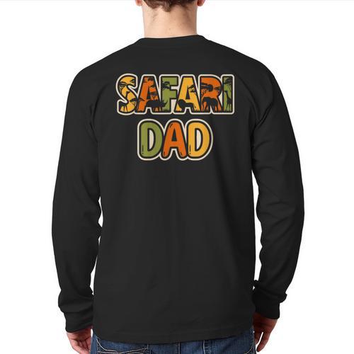 Safari Dad Safari Outfit Safari Costume Cute African Safari Long Sleeve T-Shirt Back Print - Father's Day Fun