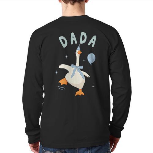 Silly Dada Silly Goose Mom Birthday Family Matching Party Long Sleeve T-Shirt Back Print - Father's Day Fun