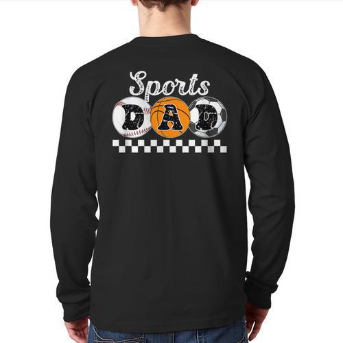 Sports Dad Proud Sports Father Sport Dad Long Sleeve T-Shirt Back Print - Father's Day Fun